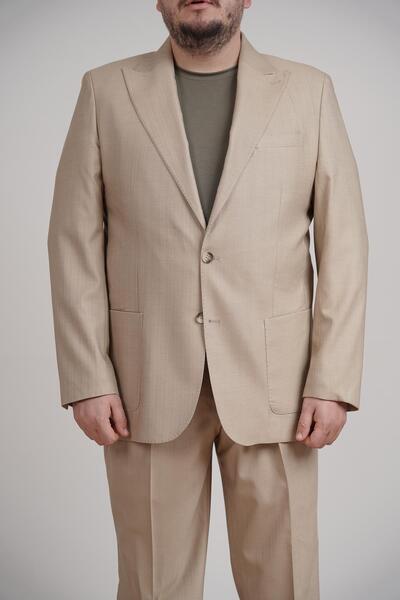 Kadir Büyükkaya Kırlangıç Yaka Pileli Erkek Takım Elbise-KAX1303S