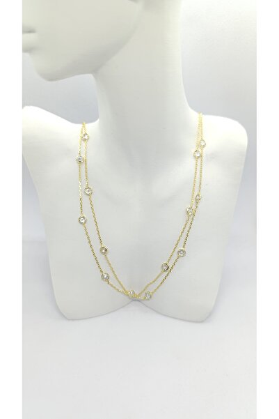 ndjewelry قلادة كريستال فلو طويلة (89+5 سم)