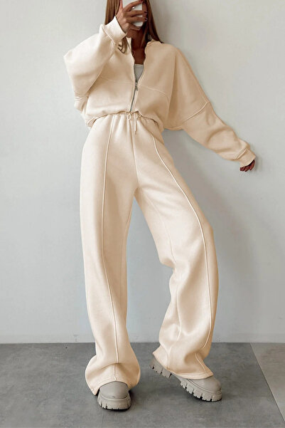 ruNadeS Γυναικείο Σετ Φόρμας Bomber High Waist Palazzo oversized