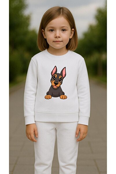 playwear Παιδικό Φούτερ Σετ με στάμπα CUTE DOG για Κορίτσια και Αγόρια, με λα...