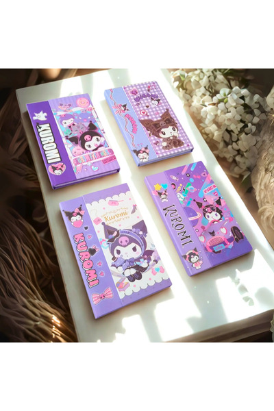 ÖZ KIRTASİYE Kuromi Temalı Çift Taraflı Kapaklı Mıknatıs Kilitli Defter (1adet)