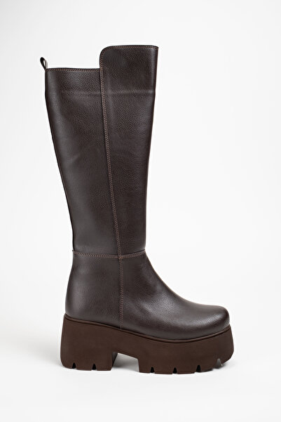 Munshoes Rebel Brown Women's Heeled Boots