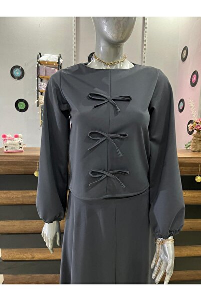 Sublime Butik Γυναικείο σετ χιτζάμπ με φούστα και μπλούζα με λεπτομέρεια φιόν...