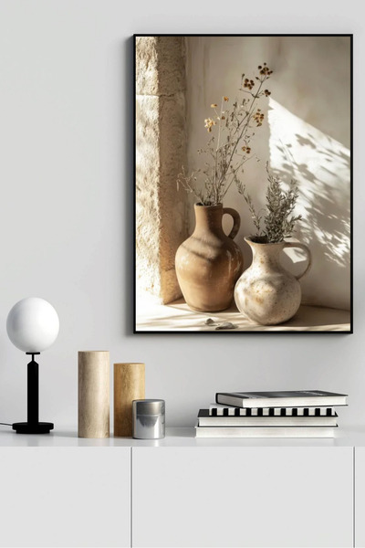 seninürünün Silerante - Gerçek Cama Baskı Siyah Alüminyum Metal Çerçeveli Tekli Modern Tablo