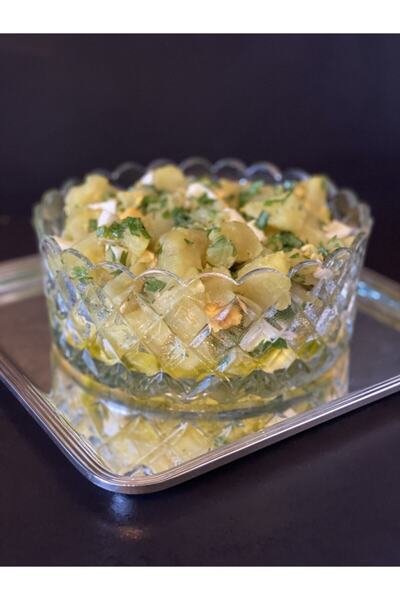 Glowvera Crystal Cut Glass Salad Bowl Lace Model 19 Cm