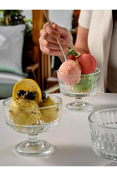 Paşabahçe Echo Dondurmalık Kase 250 cc 2’li Set – Şeffaf Cam Sunum Kasesi