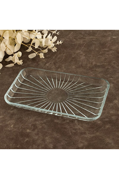 Paşabahçe Elegant Servis Tabağı 54883 – Dikdörtgen Cam Sunum Tabağı 16,5×28 cm