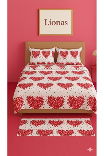 StellaFlavo غطاء لحاف مزدوج منقوش + 2 غطاء وسادة