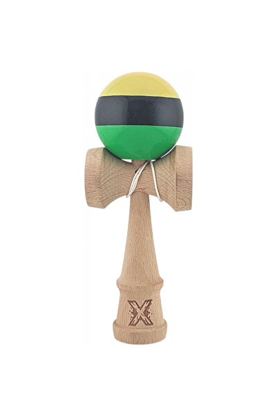 OEM Kendama X Original Super Sticky, 18 cm, green-black-yellow, wooden