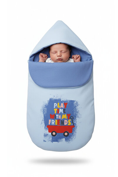 GÜLERBEBECİX Baby Swaddle with Car Pattern