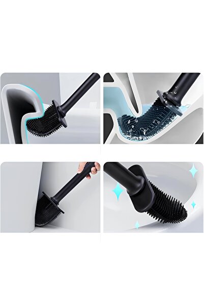 innoway Silikon Tuvalet Fırçası – Hijyenik Su Tutmayan WC Fırçası, Duvara Monte Klozet Temizlik Fırçası