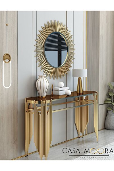 Moora Console and Mirror Set - Gold/Silver - Baroque/Classic