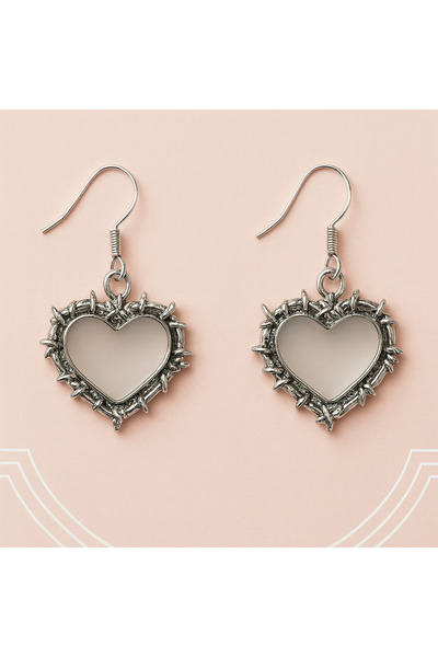 Gofeel Heart Mirror Design Earrings