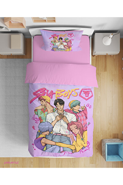 Erays Home Saja Boys Themed 3D Digital Printed Single Size Teenage Girls Children's Duvet Cover Set Without Sheets Sleeping Set