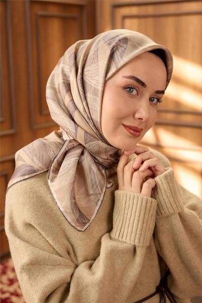 Silk Home Mink Leaf Pattern Tivil Woven Pure Silk Scarf-Kvs0868