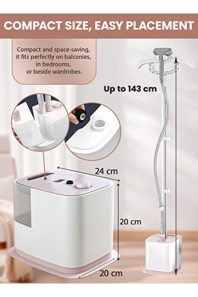 Yelajoy 1800W Garment Steamer,Single Pole With Stylemat,1.8L Detachable Tank,60 Mins Continuous Steaming
