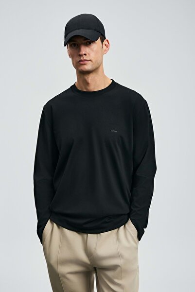 Lufian 112020056 Victor Long Sleeve T-Shirt Men's T-Shirt Black