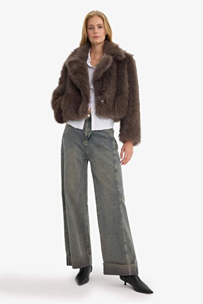DeFacto Regular Fit Faux Fur Faux Fur F2921Ax25Wn