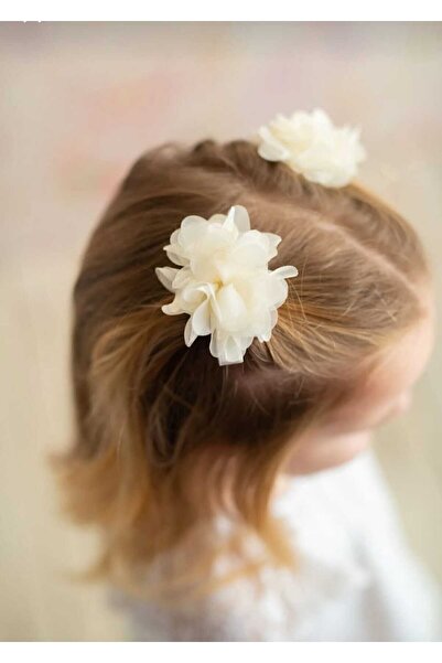 Esram Butik Frida Toka - Ekru 3lü Klips Toka - Çocuk Tokası