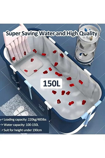 Generic Extra-large Foldable Freestanding Bathtub Foldable SPA Tub Suitable for Shower Rooms