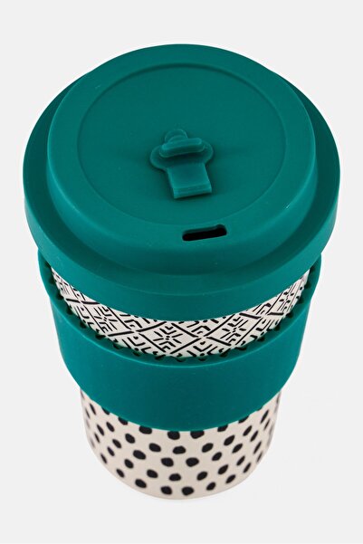 Kitchen Craft Bamboo Letter T Re-usable Travel Mug 410ml, Multicolor