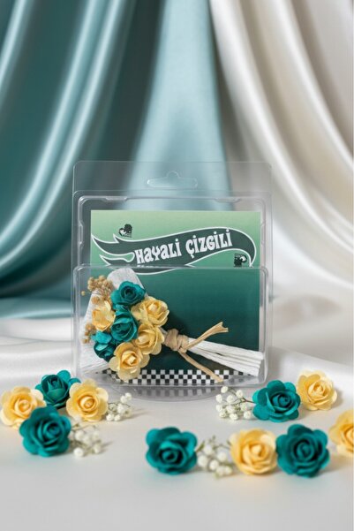 Hayali Çizgili Mini Buket Love Flowers Tasarım Koleksiyonluk, Sevgiliye Hediy...