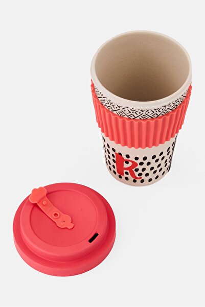 Kitchen Craft Bamboo Letter R Re-usable Travel Mug 410ml, Multicolor
