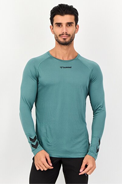 hummel Men Sportswear Fit Long Sleeve Training Tops, Fine Green