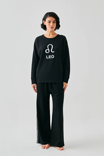mtm My The Mall طقم ملابس منزلية للسيدات من Black Leo قصة فضفاضة مكون من قطعتين