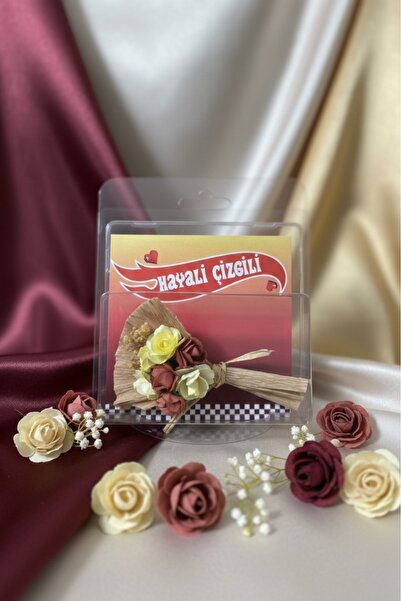 Hayali Çizgili Mini Buket Love Flowers Tasarım Koleksiyonluk, Sevgiliye Hediy...