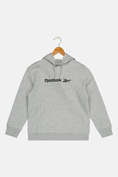 Reebok Kids Boy Brand Logo Long Sleeve Outdoor Hoodie, Grey