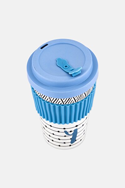 Kitchen Craft Bamboo Letter Y Reusable Travel Mug 410ml, Multicolor