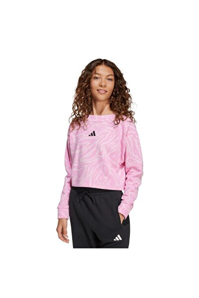 adidas Children's Pink Sweatshirt Jg Fi Aop Top Jw7541