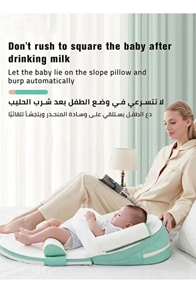 Generic Baby Nursing Pillow Newborn Anti-Spit-Up Inclined Cushion Memory Foam Breastfeeding Pillow,brown