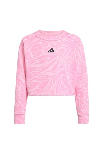 adidas Children's Pink Sweatshirt Jg Fi Aop Top Jw7541