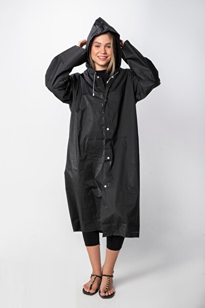 EZMK EV GEREÇLERİ Unisex Raincoat, Transparent Waterproof Pvc Stylish Over-Clothing Eva Raincoat