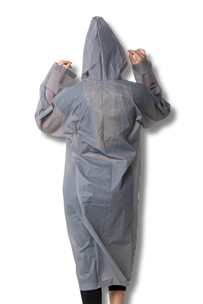 EZMK EV GEREÇLERİ Unisex Raincoat, Transparent Waterproof Pvc Stylish Over-Clothing Eva Raincoat