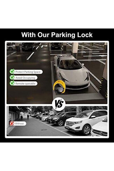 Yagud Intelligent Remote Control Parking Lock with Collision Alarm, Prevent Others from Occupying