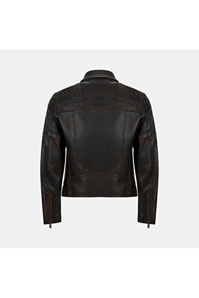 Desa Men's Black Vintage Leather Biker Jacket
