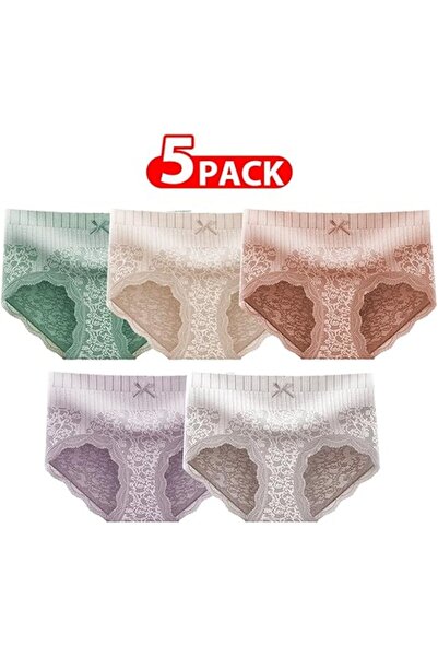 Margoun Women's High-Waisted Butt Lifting Underwear Panties Soft Stretch One Size 5Pcs MGU03