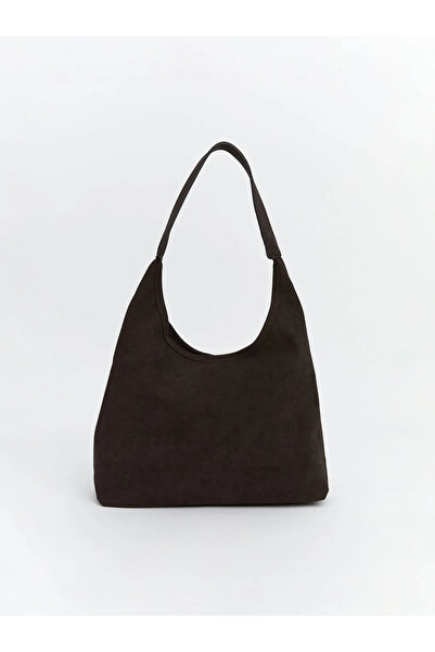 LC Waikiki LCW ACCESSORIES Kahverengi Deri Görünümlü Kadın Moon Çanta