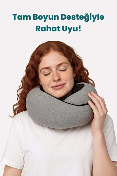 Nomat Tam Boyun Destekli Seyahat Yastığı Spiral Katlanabilir Hafızalı Köpüklü...