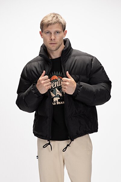 Bad Bear Amsterdam Black Puffer Hooded Men's Coat