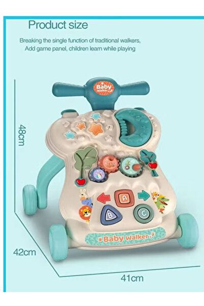 Generic Unisex Baby Walker with Detachable Play Panel, Weighted Design Walking Toy