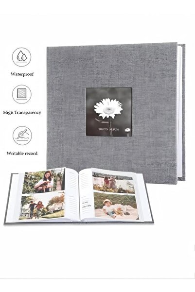 DOMEET ألبوم صور يحتوي على 200 جيب مع مساحة للكتابة ونافذة أمامية، ألبوم صور ...