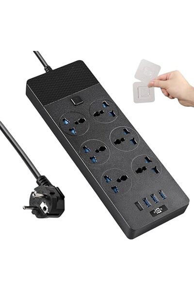 Arabest Universal Power Strip with 6 AC Outlets and 4 USB Ports