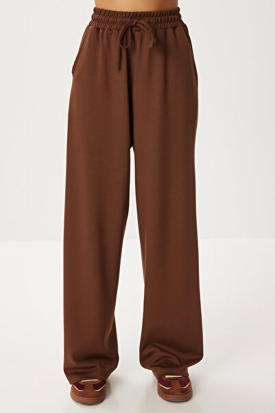 Lovelyİstanbul Modal Top and Bottom Set with Flap Pocket Lby0025 Brown