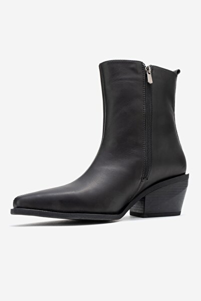 LuviShoes Γυναικείες μπότες Western LEXIA από γνήσιο δέρμα σε μαύρο χρώμα