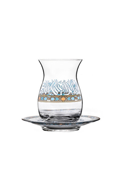 Dimlaj طقم شاي ورود زجاجي CB/12-ذهبي