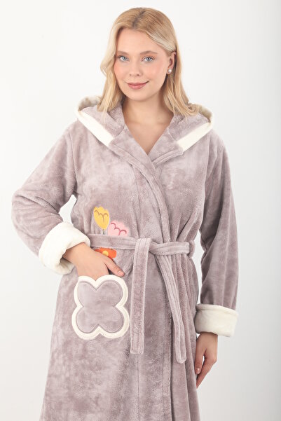 Wild Love Γυναικεία ρόμπα από 100% μπαμπού με με κουκούλα λουλούδια – Μαλακά και ζεστά ρούχα για το σπίτι